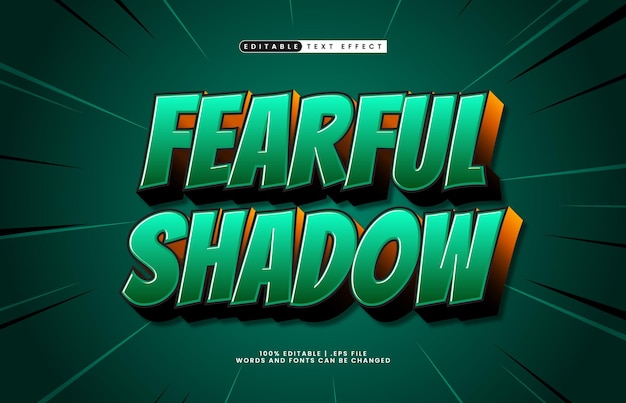 fearful shadow editable text effect with a game and horror text style