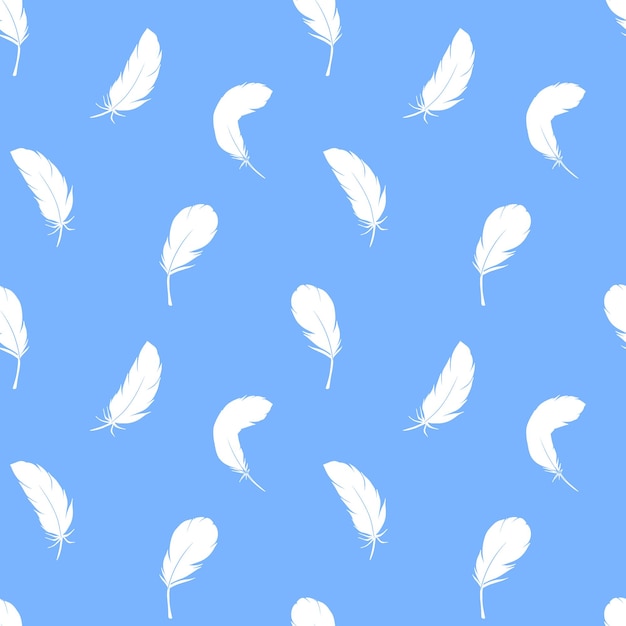 feathers sketches Seamless pattern design set of vector illustrations