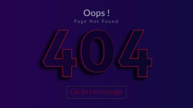 fejl 404 side ikke fundet koncept for manglende webside