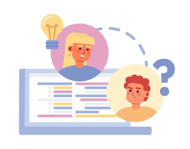 Fejlfinding af webapplikation flad konceptvektor spotillustration