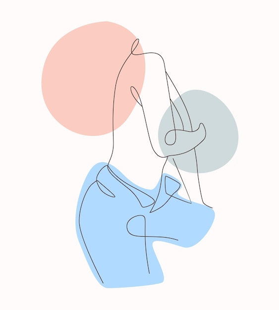 Female body line art feminine illustration vector