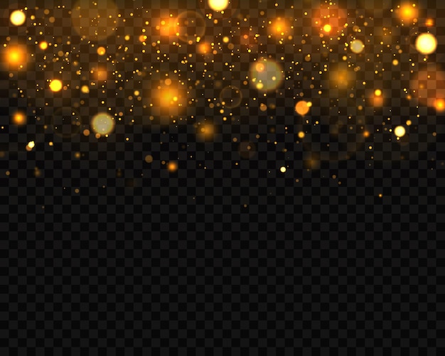 festive golden luminous background with colorful lights bokeh