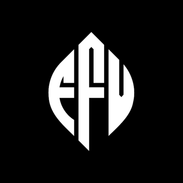 FFV circle letter logo design with circle and ellipse shape FFV ellipse letters with typographic style The three initials form a circle logo FFV Circle Emblem Abstract Monogram Letter Mark Vector