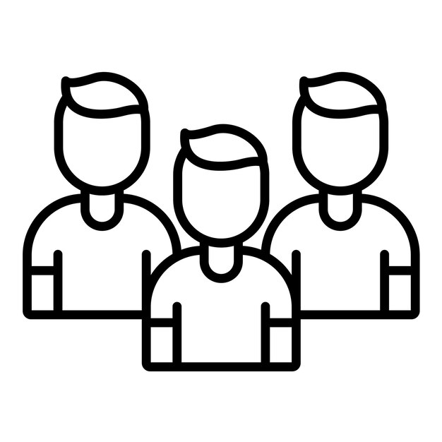 Field Hockey Male Team Line Illustration
