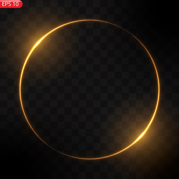 fiery light circles glow effect, sparkling golden glitter