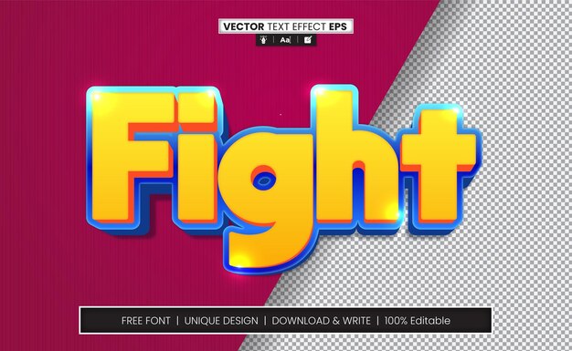 Fight 3D Text Effect Fully Editable