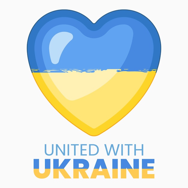 Fight for Ukraine Vector Illustration of a heart in Ukrainian Flag colors