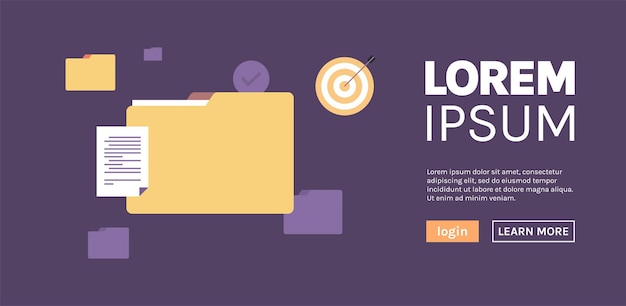file and folder with web homepage flat vector illustration