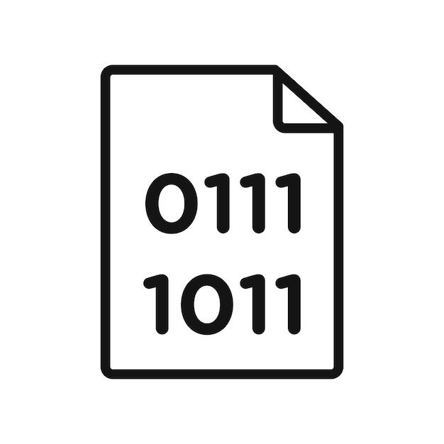 File Binary icon isolated on white background
