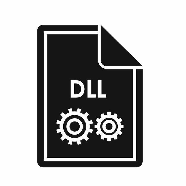 file dll icon in simple style isolated on white background document type symbol