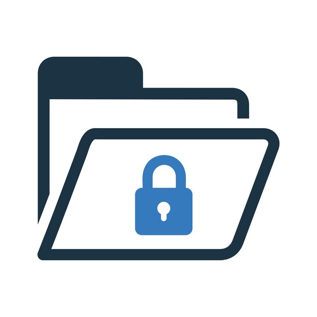File folder protection security icon Editable vector graphics