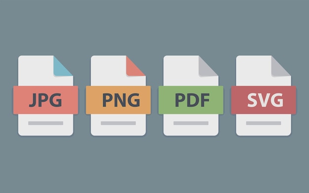 File Format Icons JPG PNG PDF and SVG Documents