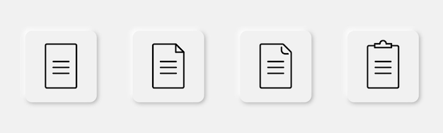 File icon in line Document sign in outline File symbol in line Clipboard paper icon Document sign Stock vector illustration