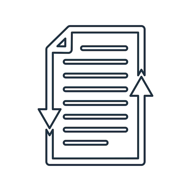 File transfer document sheet line icon Outline vector