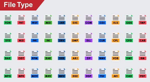 file türü vektör simgeleri