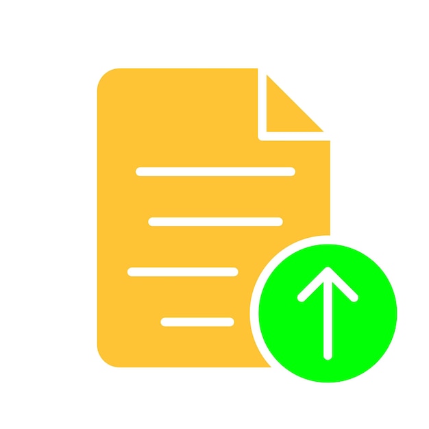 File upload line icon Information folder document work computer saving Vector color icon on a white background for business and advertising
