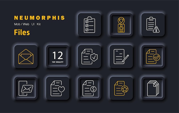 Files set icon Email document security checklist data organization digital storage certification paperwork reports communication file management