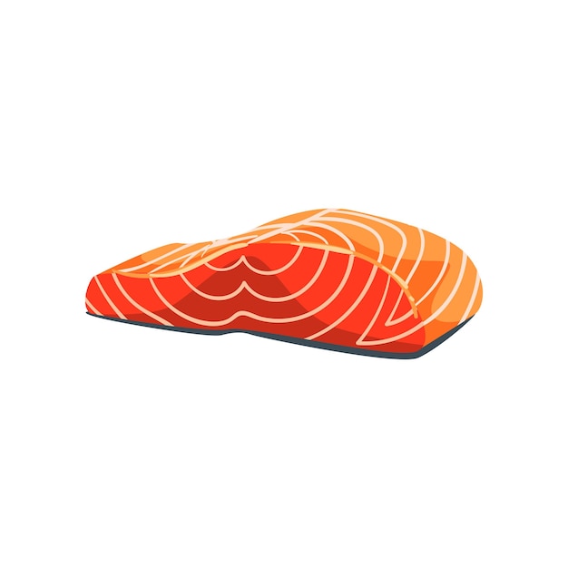 Filet of salmon red fish seafood product vector Illustration isolated on a white background