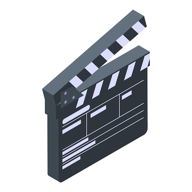 Film clapper icon Isometric of film clapper vector icon for web design isolated on white background