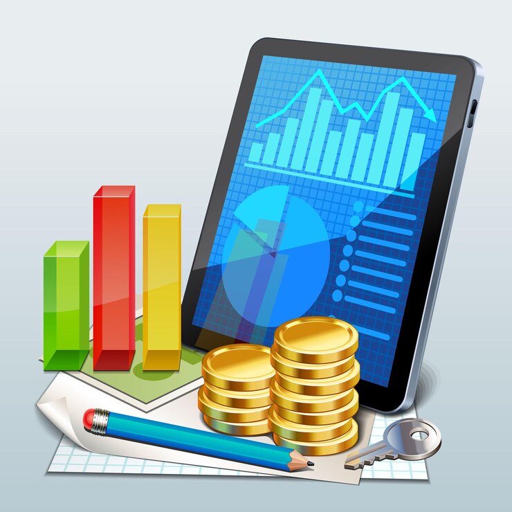 finance and statistic vector icon
