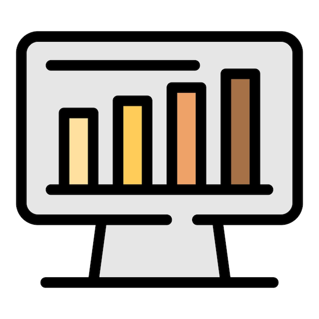 Finance graph icon Outline finance graph vector icon color flat isolated