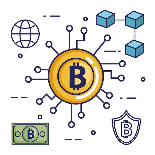 Finance with bitcoin icons