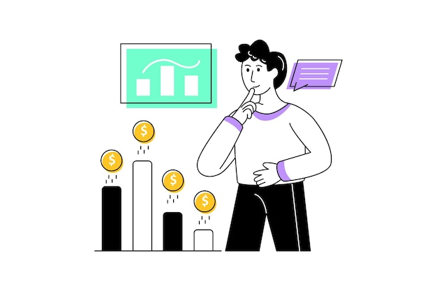 Financial Analysis Flat Style Design Vector illustration Stock illustration