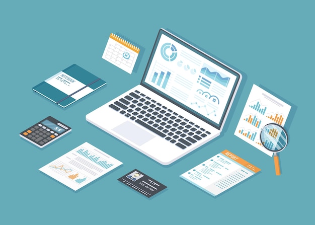 Financial audit accounting analytics data analysis report research Documents with charts graph