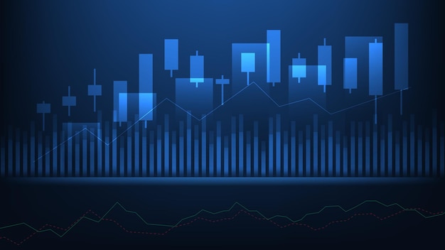 financial background business statistic with bar graph and candlestick chart stock market trend
