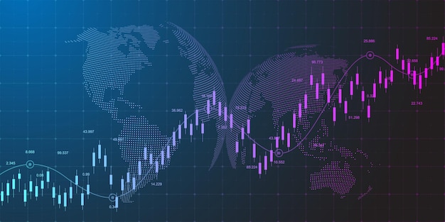 Financial data graph chart background