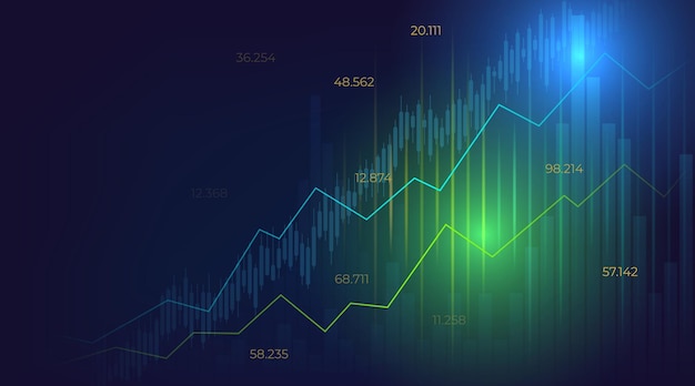 Financial market analysis poster Vector illustration Sketch for creativity