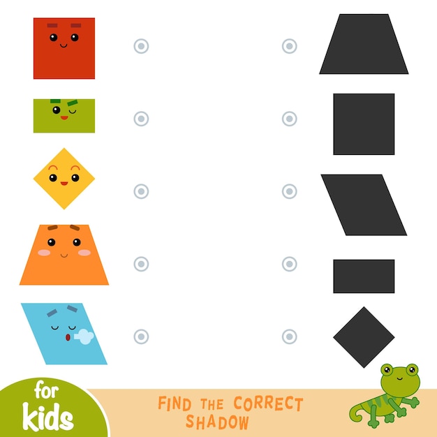 Find the correct shadow education game for children Geometric shapes