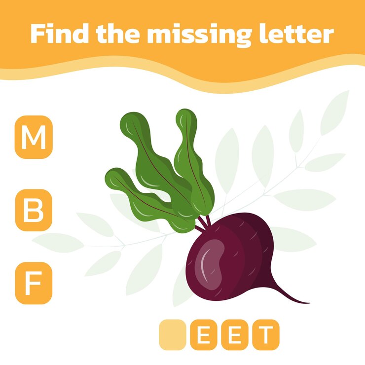 Vektör find the missing letter. worksheet for education. mini-game for children. vector illustration