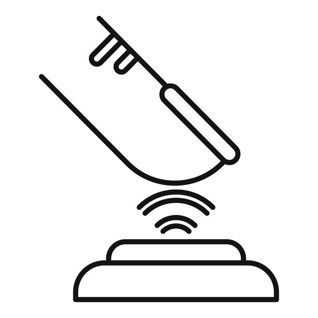 Finger authentication icon Outline finger authentication vector icon for web design isolated on white background