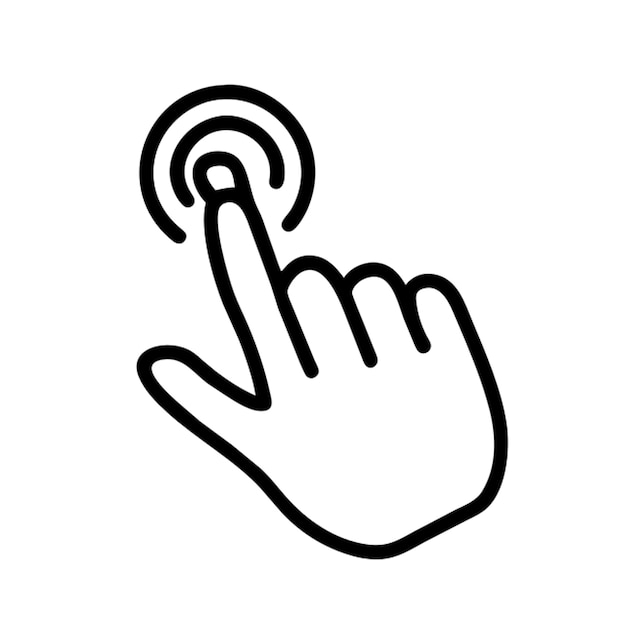 finger cursor icon outline