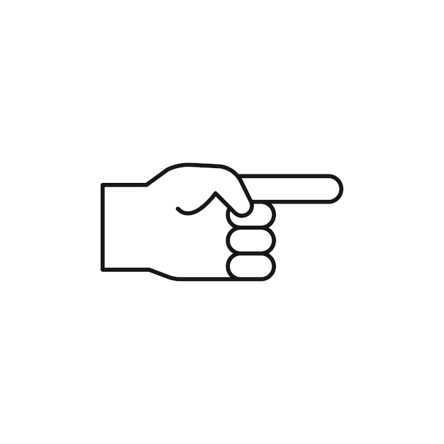 Finger pointing icon symbol on white background