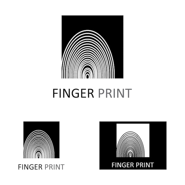 Finger print logo vector icon illustration