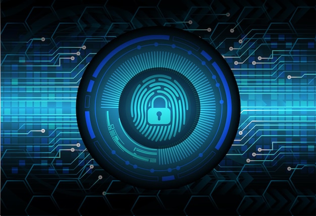 finger print network cyber security background