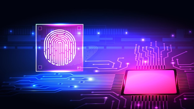 Fingeraftryk teknologi vektor baggrund. Digital identifikation. EPS 10