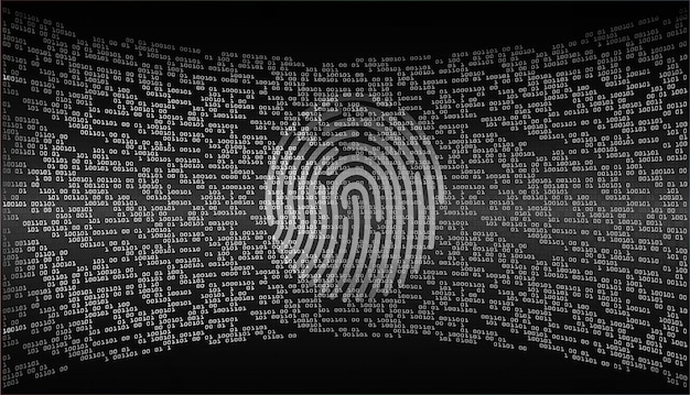 Fingeravtrycksnätverk cybersäkerhetsbakgrund.