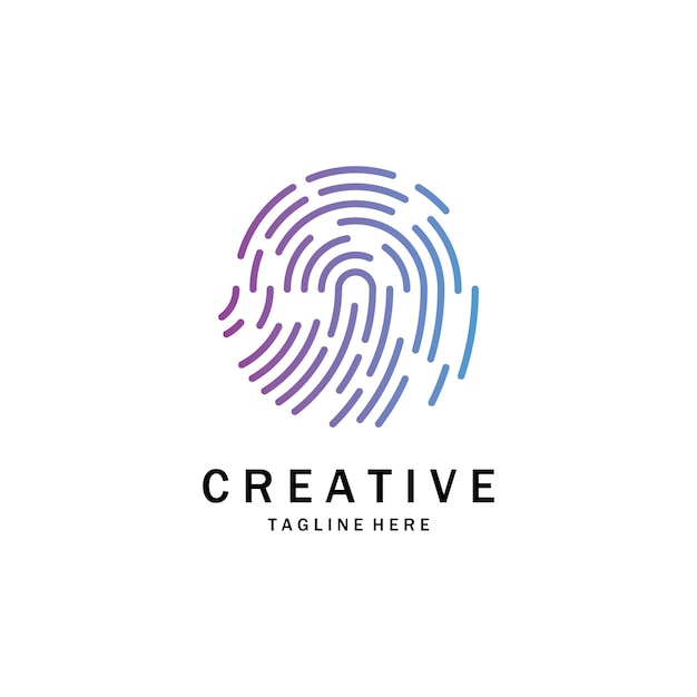 Fingerprint abstract logo design for identity business card business company and technology template