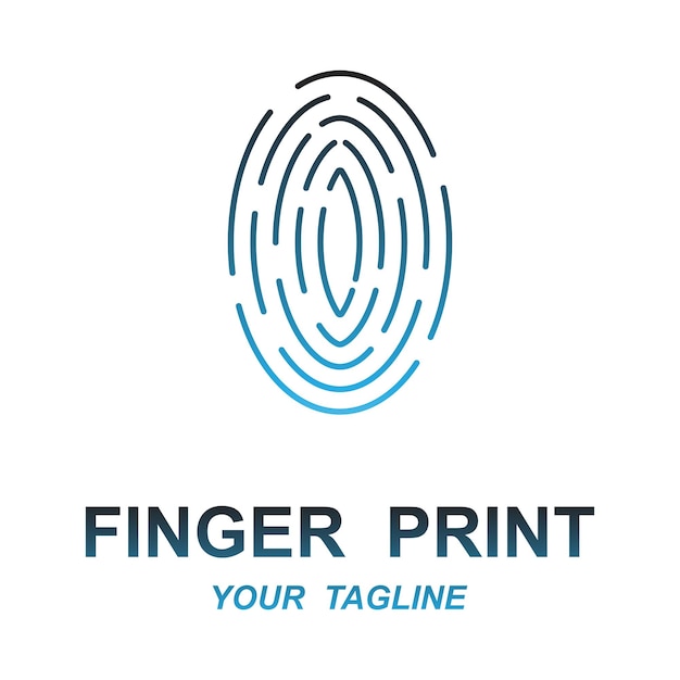 Fingerprint identification logo with slogan template