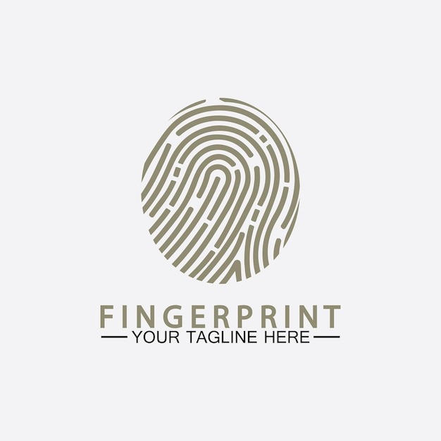 Fingerprint logo vector icon illustration template