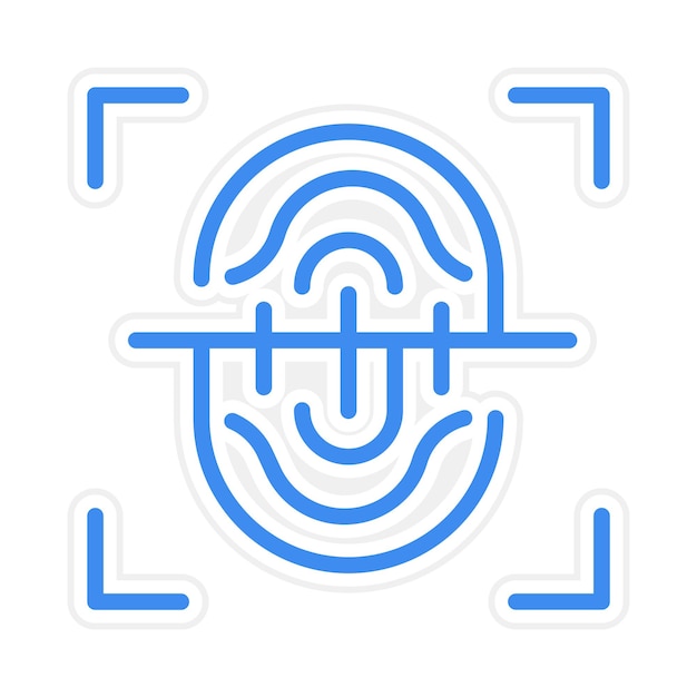 fingerprint scanning icon vector image can be used for biometrics