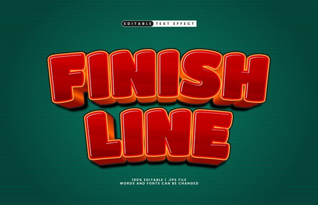 finish line editable text effect with a race and kids text style