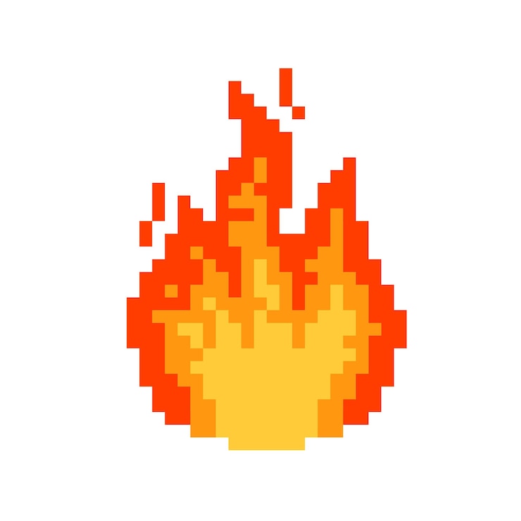 Vektör fire pixel fire pixel style