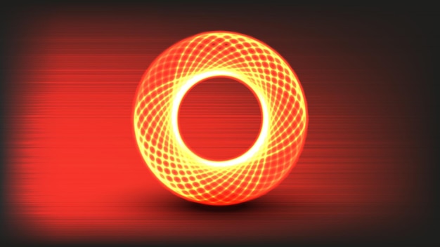 fire wheel or round portal with yelloworange glow patterned magic burning ring futuristic background with a vector fantastic circle in the form of a frame