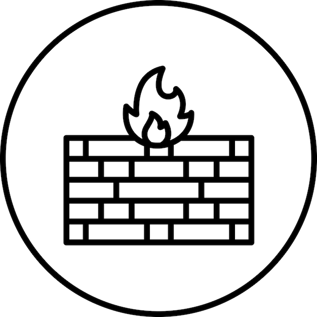 Firewall vector icon illustration of Cyber Security iconset