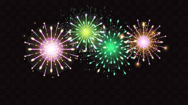 Firework festive color on a transparent background