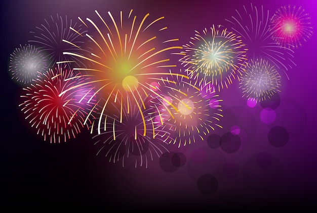 fireworks and happy new year